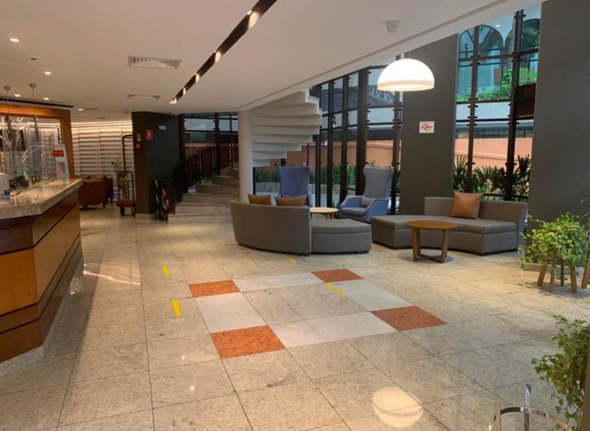 Flat No Hotel Cosmopolitan Com Estacionamento Gratis E Piscina Santos  Bagian luar foto